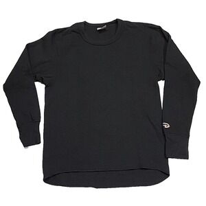 Vintage Duofold Black Stretch Crewneck Long-Sleeve Pullover Shirt Men's Medium